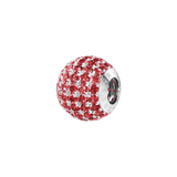 Phiiish 8mm Red Garnet Colour Crystal Charm in Sterling Silver