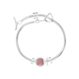 Phiiish 8mm Red Garnet Colour Crystal Charm in Sterling Silver