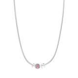 Phiiish 8mm Sterling Silver Ruby Colour Crystal Charm