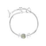 Phiiish 8mm Sterling Silver Peridot Colour Crystal Charm
