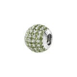 Phiiish 8mm Sterling Silver Peridot Colour Crystal Charm