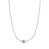 Phiiish 8mm Sterling Silver Blue Sapphire Colour Crystal Charm