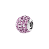 Phiiish 8mm Pink Tourmaline Colour Crystal Charm in Sterling Silver