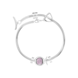 Phiiish 8mm Pink Tourmaline Colour Crystal Charm in Sterling Silver