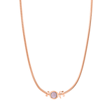 Phiiish 8mm Pink Tourmaline Colour Crystal Charm in Sterling Silver