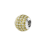 Phiiish 8mm Citrine Colour Crystal Charm in Sterling Silver