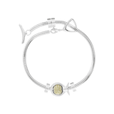 Phiiish 8mm Citrine Colour Crystal Charm in Sterling Silver