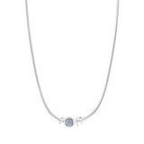 Phiiish 8mm Tanzanite Colour Crystal Charm in Sterling Silver