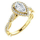 Charles & Colvard Moissanite® & Diamond Accented Engagement Ring