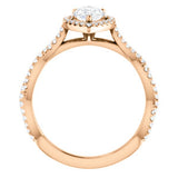 Charles & Colvard Moissanite® & Diamond Accented Engagement Ring