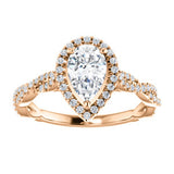 Charles & Colvard Moissanite® & Diamond Accented Engagement Ring