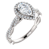Charles & Colvard Moissanite® & Diamond Accented Engagement Ring