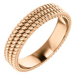 14K  Layered Stacked Rope Band