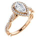 Charles & Colvard Moissanite® & Diamond Accented Engagement Ring