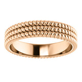 14K  Layered Stacked Rope Band