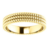 14K  Layered Stacked Rope Band
