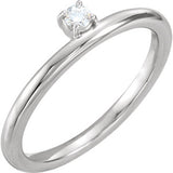 14K White 3mm Round Forever One™ Moissanite Ring