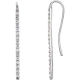 14K White 1/3 CTW Diamond Bar Earrings