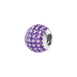 Phiiish 8mm Amethyst Colour Crystal Charm in Sterling Silver