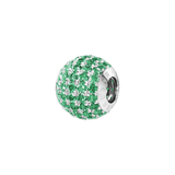 Phiiish 8mm Emerald Colour Crystal Charm in Sterling Silver