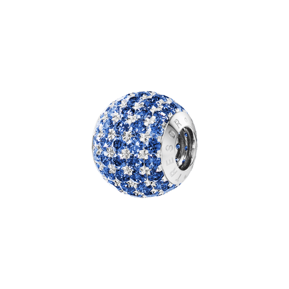 Phiiish 8mm Sterling Silver Blue Sapphire Colour Crystal Charm