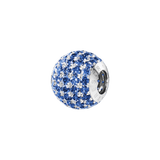 Phiiish 8mm Sterling Silver Blue Sapphire Colour Crystal Charm