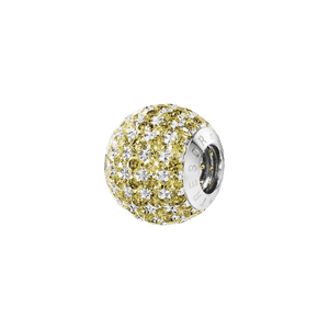 Phiiish 8mm Citrine Colour Crystal Charm in Sterling Silver