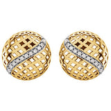 14K Yellow 1/5 CTW Diamond Pierced Style Earrings