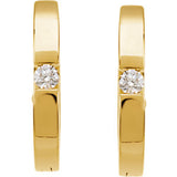 14K Yellow .07 CTW Diamond Hoop Earrings