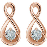 14K Rose 1/5 CTW Diamond Infinity-Inspired Earrings