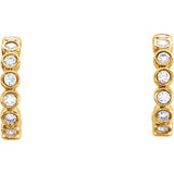 14K Yellow 1/3 CTW Diamond Bezel Set J-Hoop Earrings