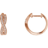 14K Rose 1/5 CTW Diamond Infinity-Inspired Hoop Earrings