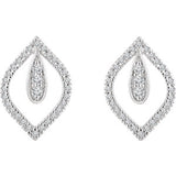 14K White 1/4 CTW Diamond Teardrop Earrings