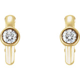 14K 1/5 CTW Diamond J-Hoop Earrings