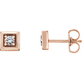 14K Rose 1/8 CTW Diamond Earrings