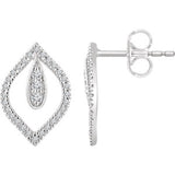 14K White 1/4 CTW Diamond Teardrop Earrings