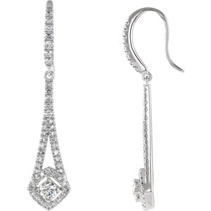 14K White 3/4 CTW Diamond Chandelier Earrings