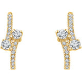 14K Yellow 5/8 CTW Diamond Two-Stone Earrings