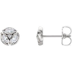 14K White 1/2 CTW Diamond Earrings