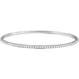 14K White 3 CTW Diamond Stackable Bangle Bracelet