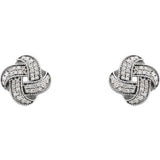 14K White 1/3 CTW Diamond Knot Earrings