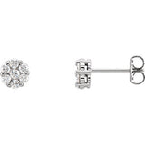 14K White 1/2 CTW Diamond Cluster Earrings