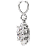 14K White Forever One™ Moissanite & 1/6 CTW Diamond Pendant