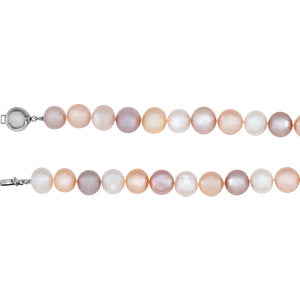 Sterling Silver Freshwater Cultured Pearl  Multicolor 7.75