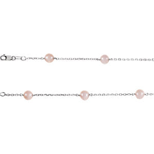Sterling Silver Freshwater Cultured Pink Pearl 7" Bracelet