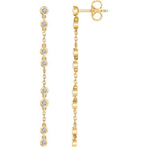 14K Yellow 1/3 CTW Diamond Chain Earrings