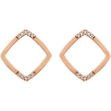 14K Rose .05 CTW Geometric Diamond Earrings