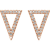 14K Rose 1/4 CTW Diamond Triangle Earrings