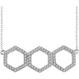 14K 1/4 CTW Diamond Geometric 16-18" Necklace