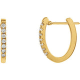 14K 1/5 CTW Diamond Hoop Earrings